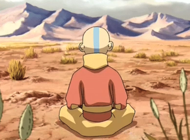 animated character sitting in the desert