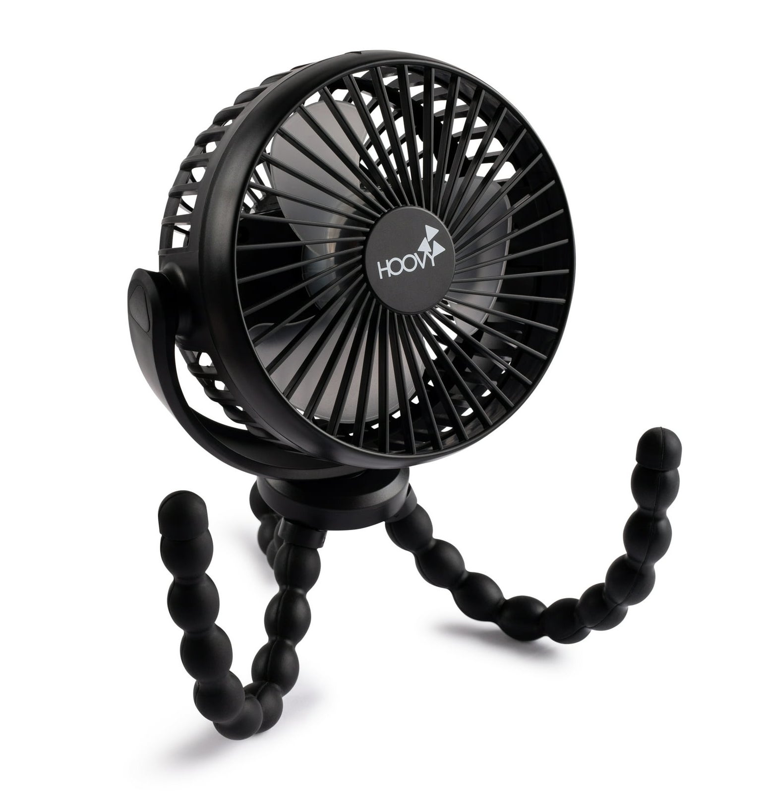 Black small circular fan with 3 bendable legs