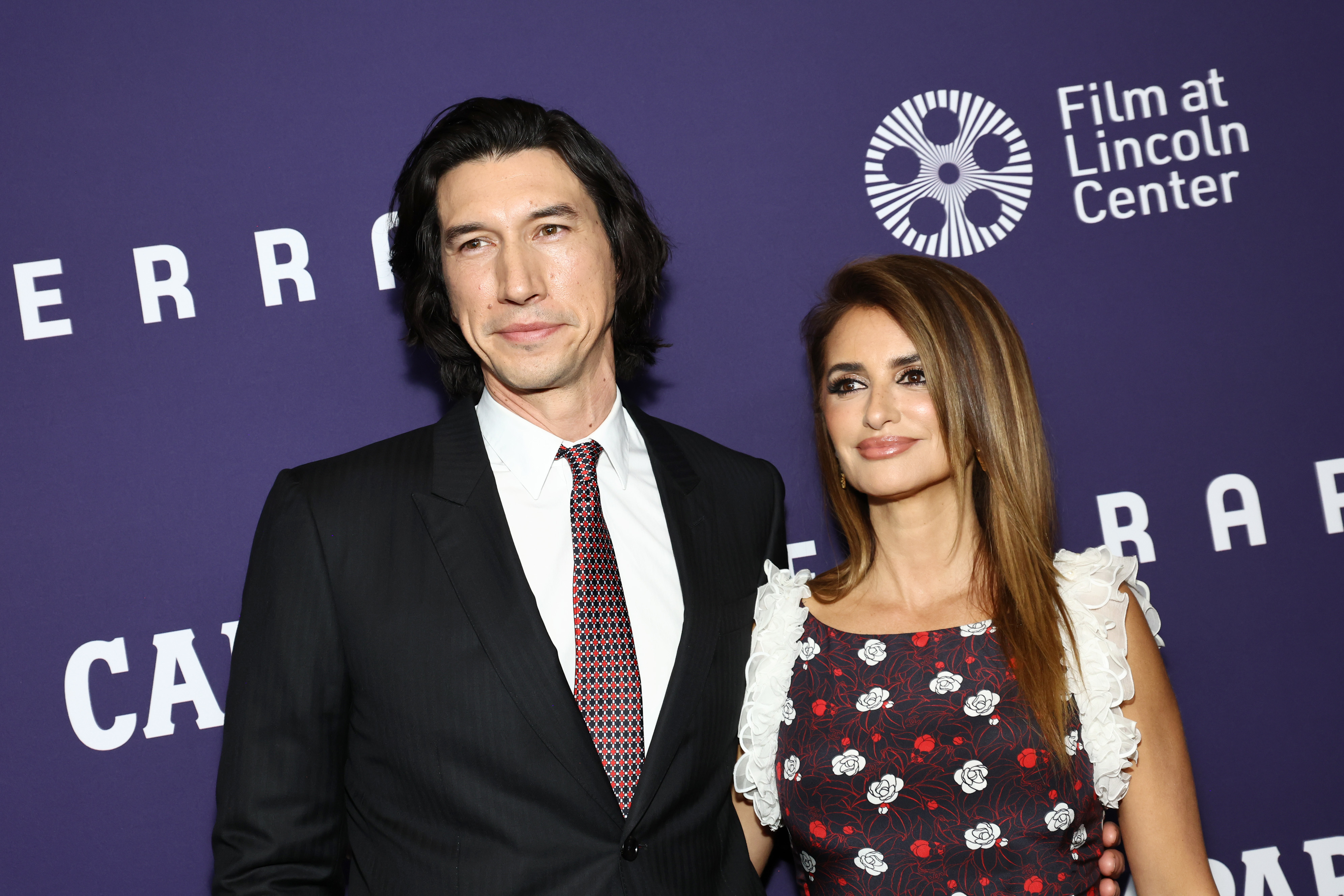 Closeup of Adam Driver and Penélope Cruz on the red carpet