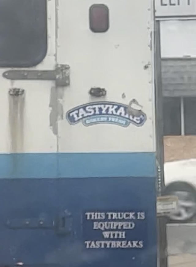 this truck is equipped with tastybreaks