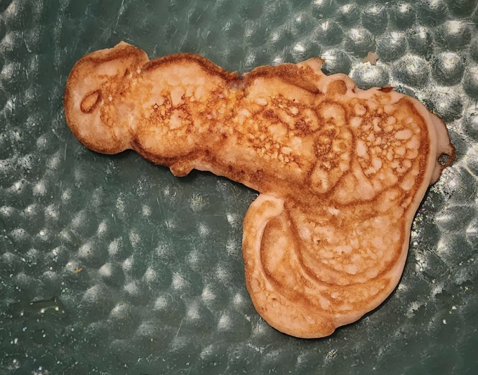 A pancake shaped like a penis