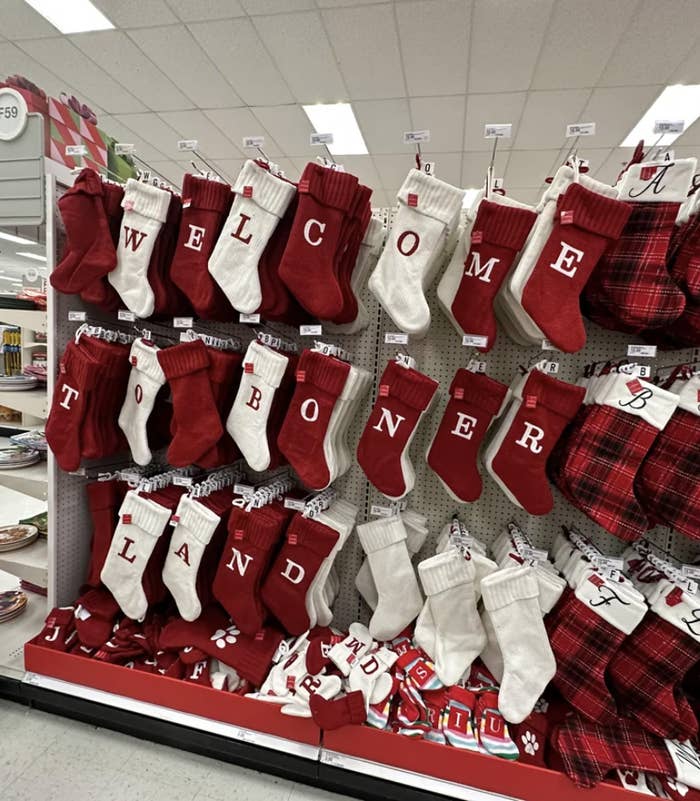 "Welcome to Boner Land" spelled in stockings