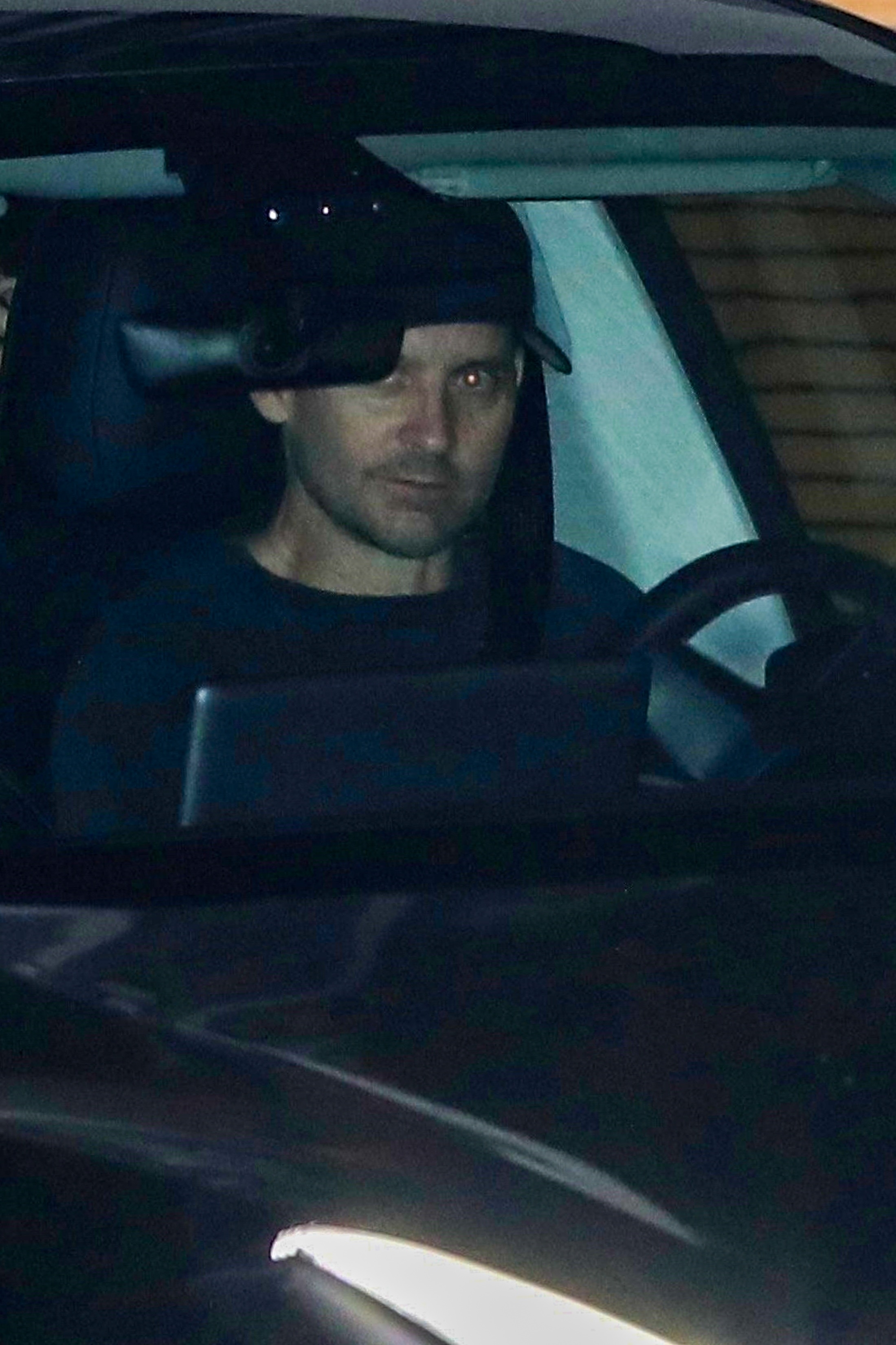 Tobey Maguire in his car