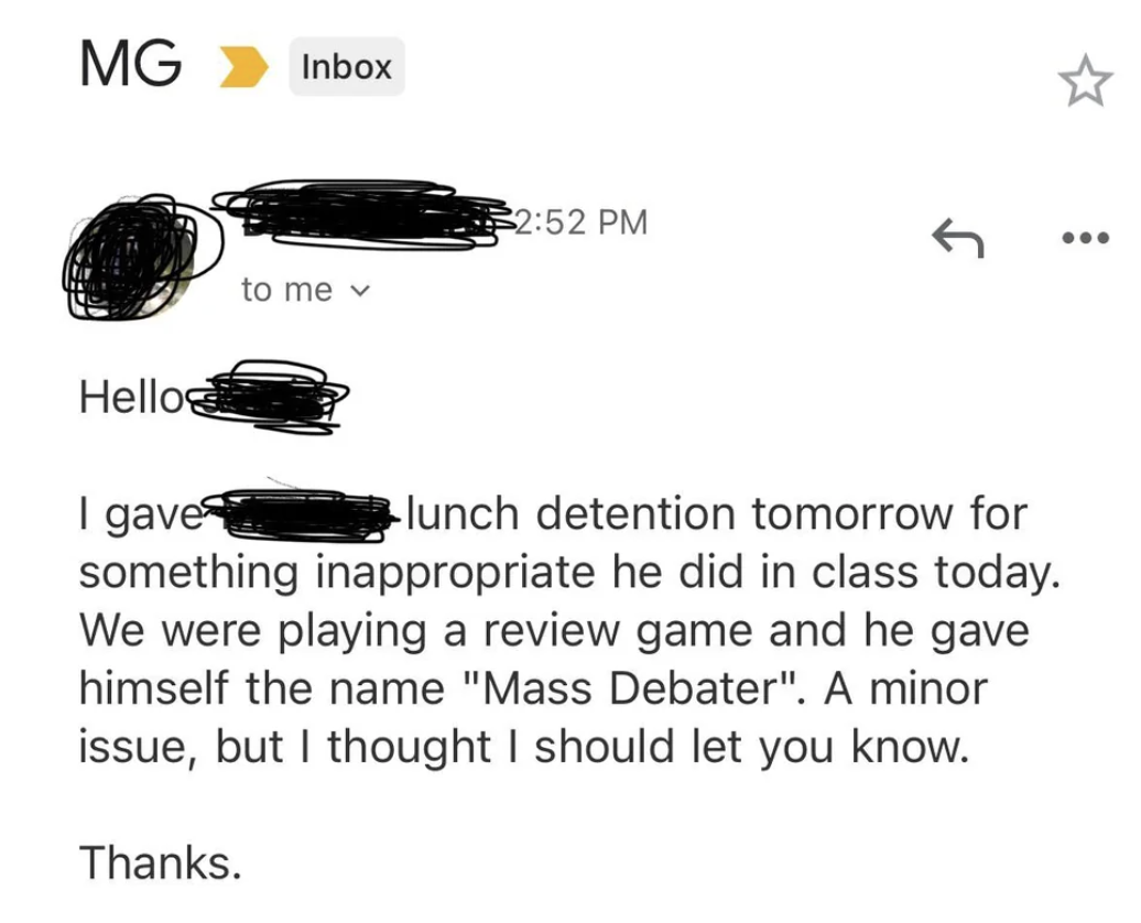 "A minor issue, but I thought I should let you know."