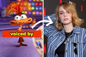 Anxiety in Inside Out 2 vs. Maya Hawke who voices the new character