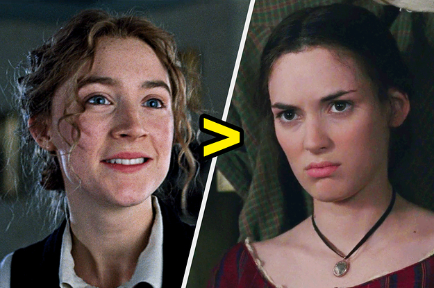 Saoirse Ronan and Winnona Ryder as Jo March.