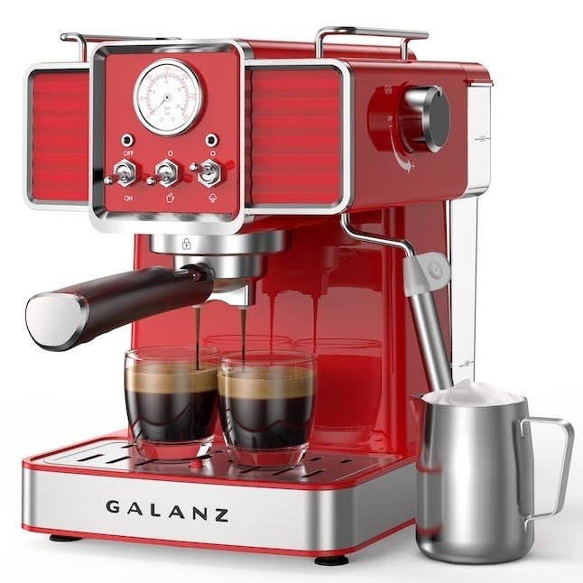 red espresso machine