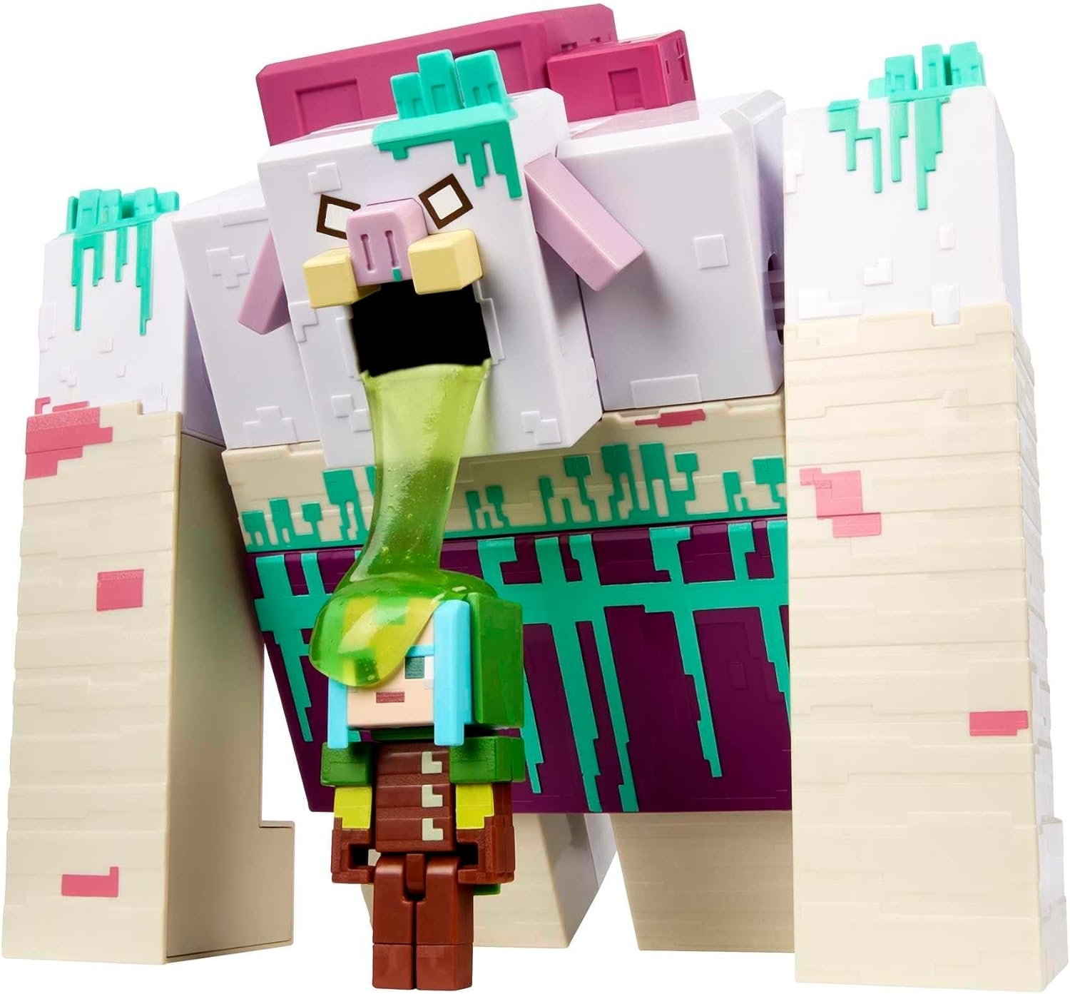 the two minecraft action figures