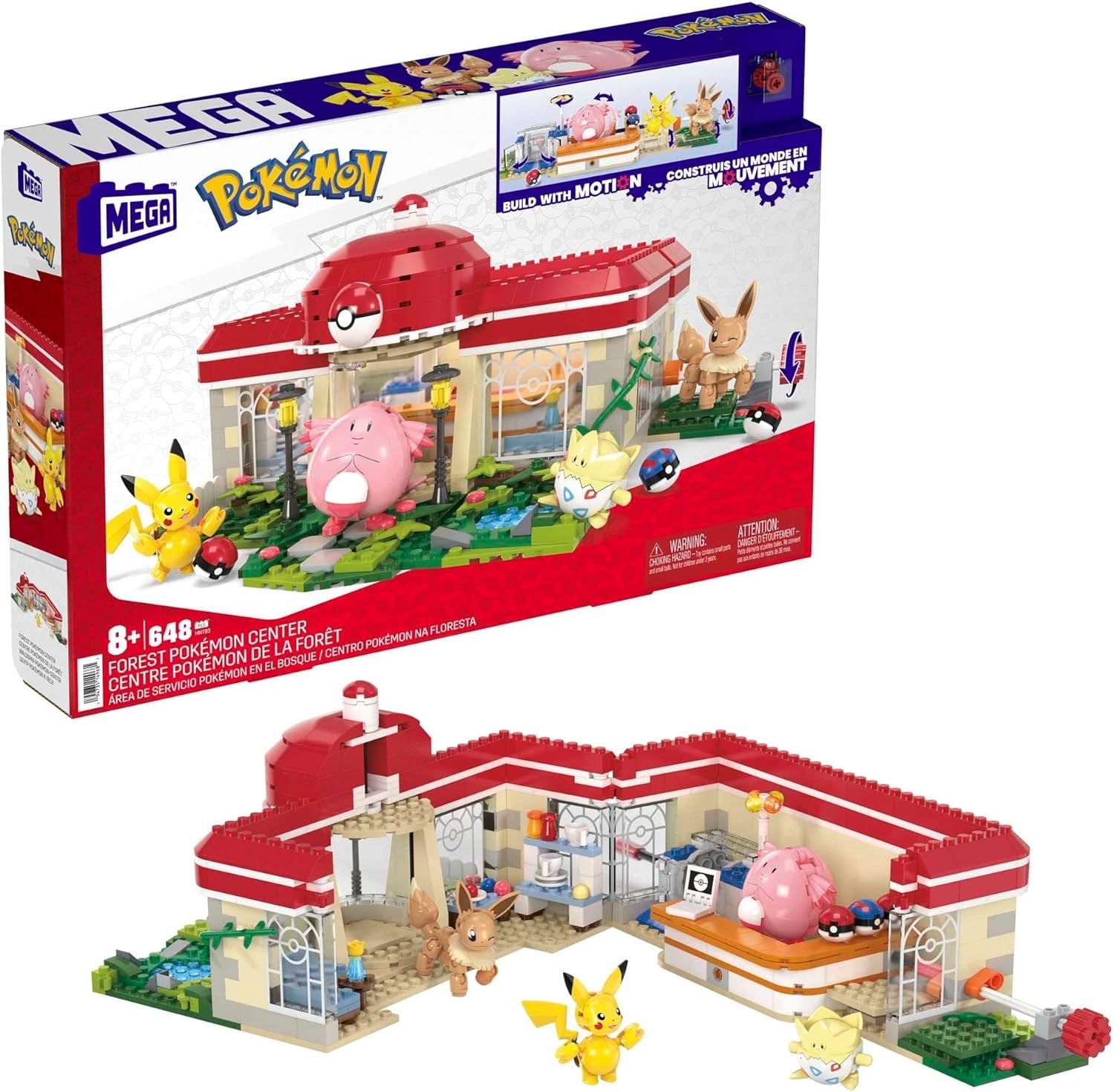The pokemon play set built and open to show what&#x27;s inside