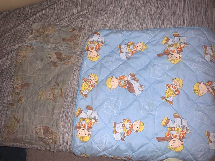The heavily used one is a very faded color and looks deflated