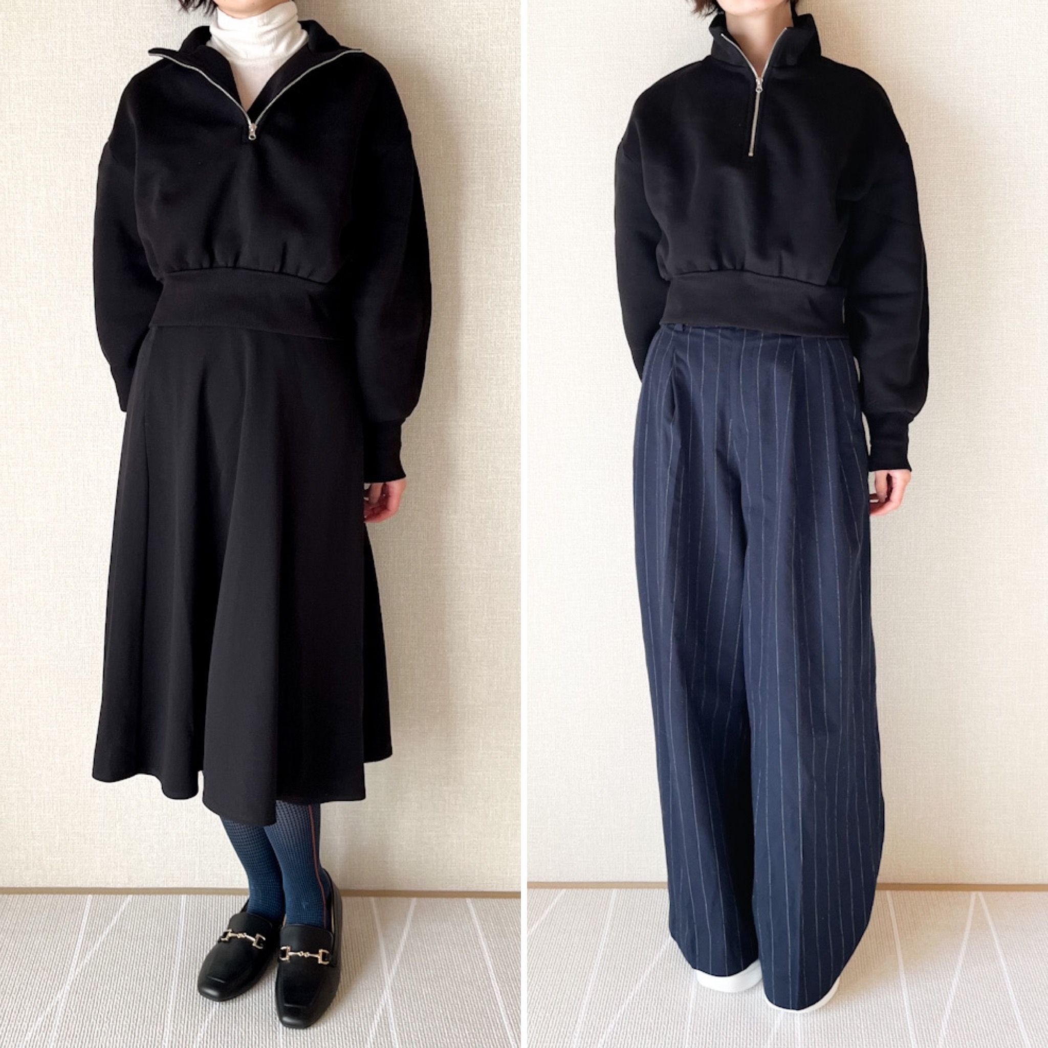 GU（ジーユー）のオススメのトップス「ヘビーウェイトスウェットショートハーフジッププルオーバー（長袖）」