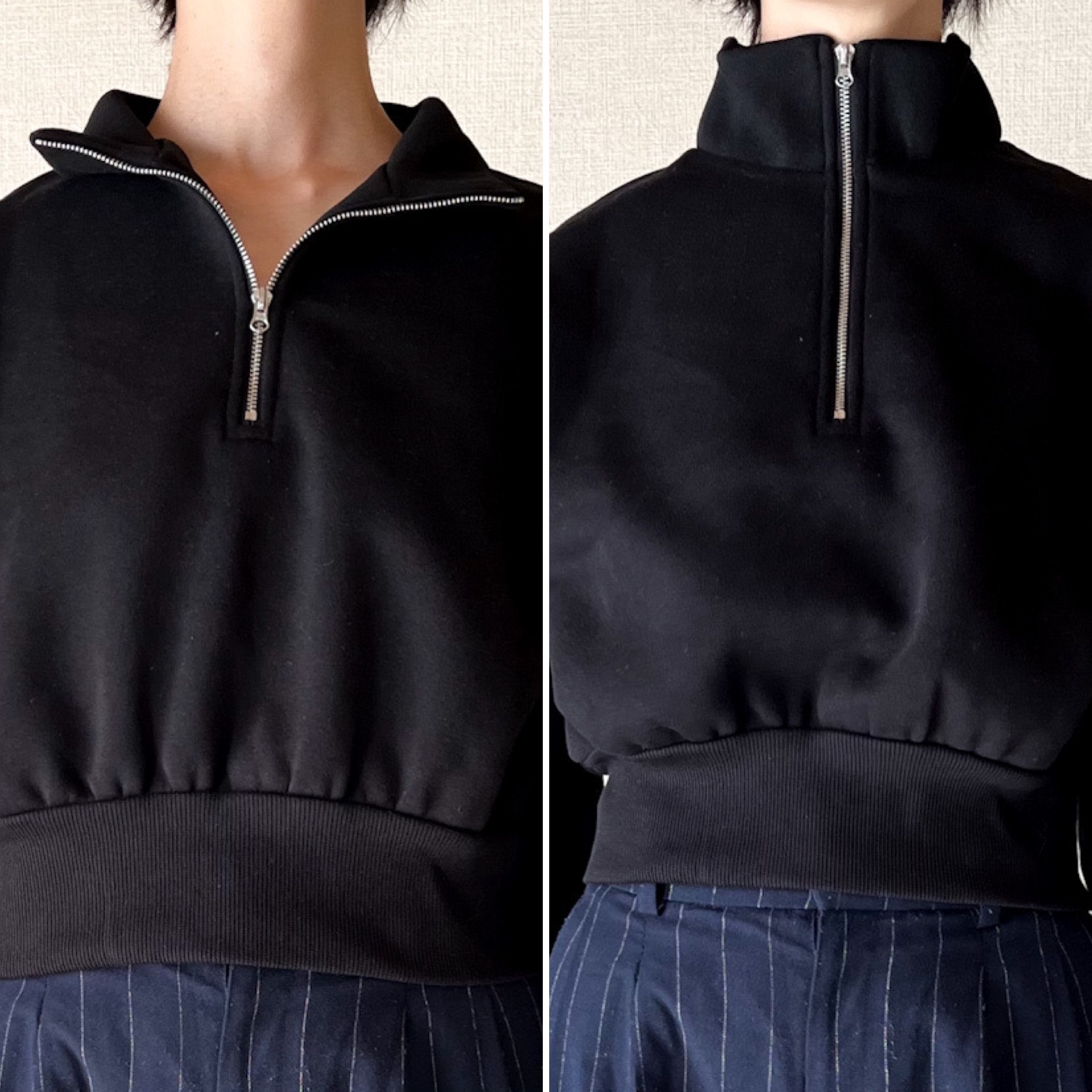 GU（ジーユー）のオススメのトップス「ヘビーウェイトスウェットショートハーフジッププルオーバー（長袖）」