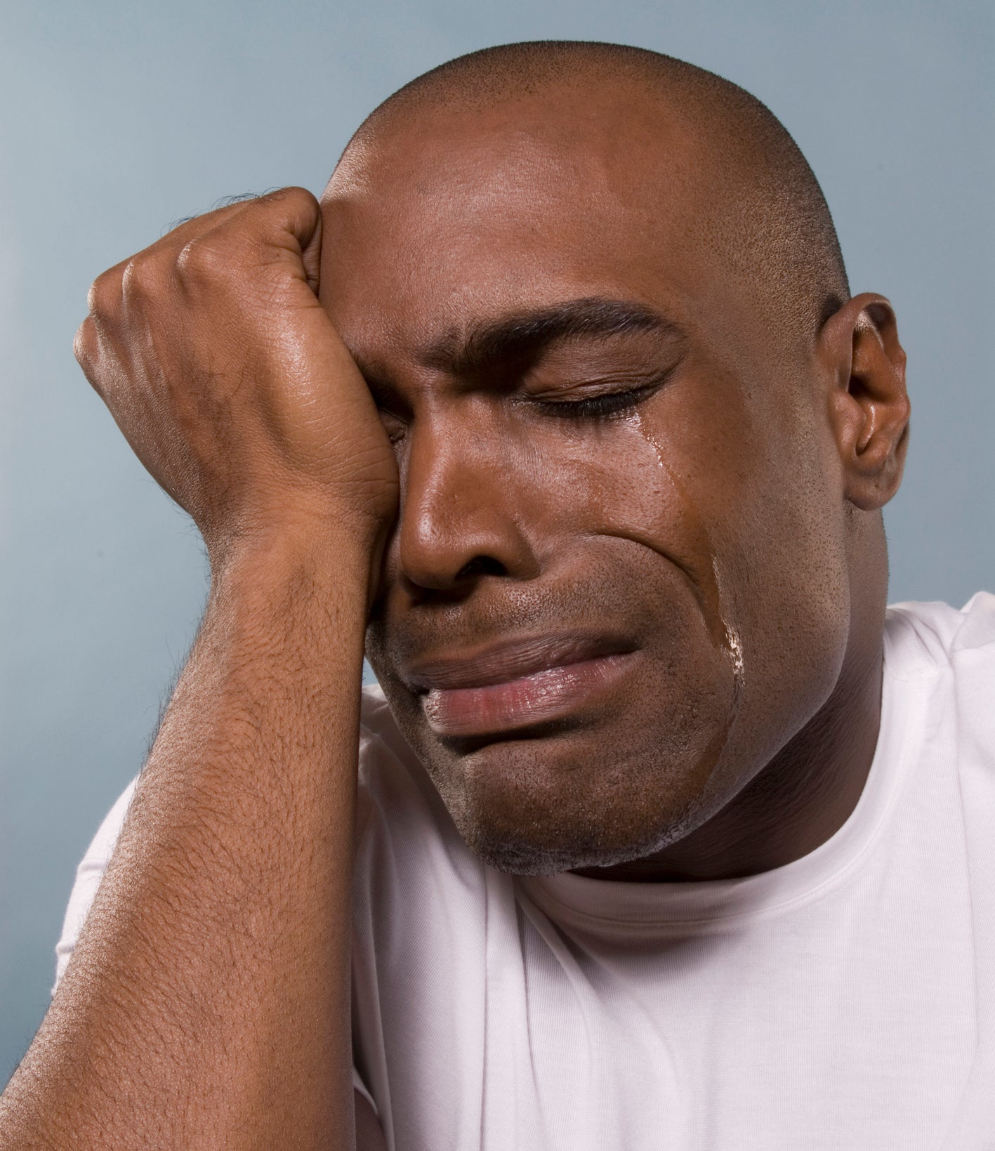A man crying