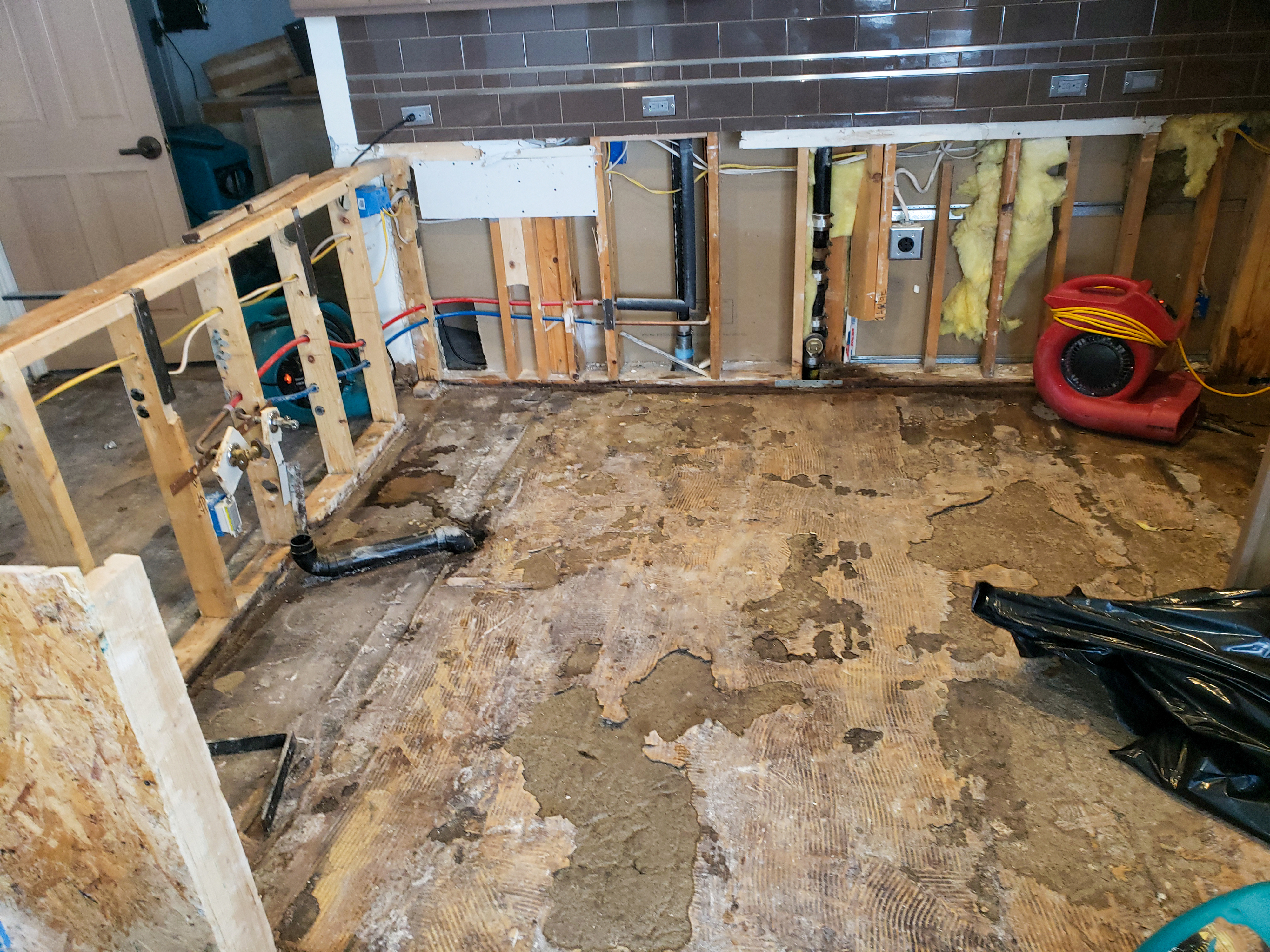 Renovation of a bathroom down to the subfloor