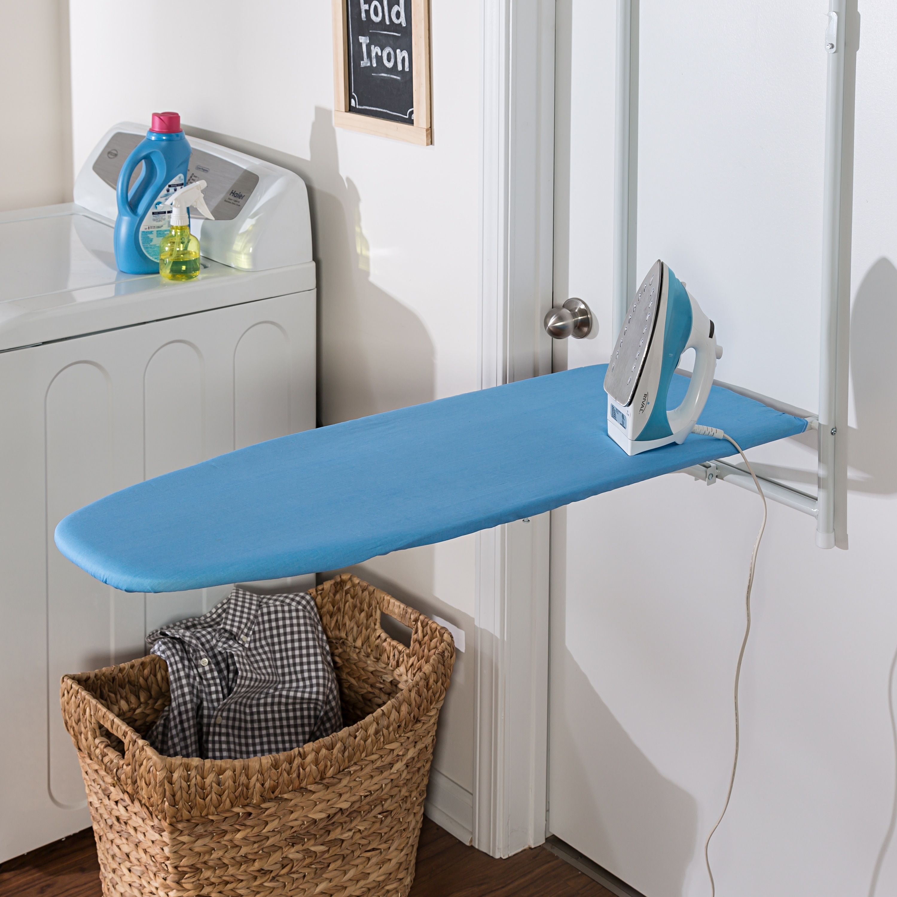 the hanging ironing board