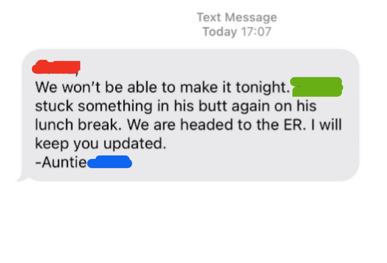 "We are headed to the ER"