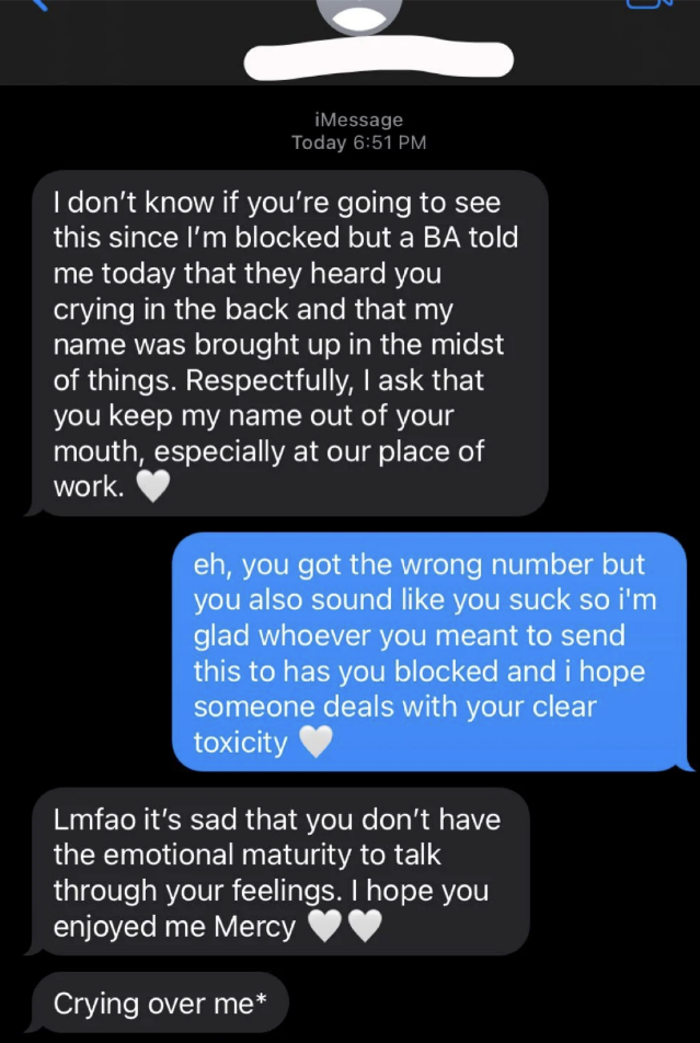 "Crying over me*"