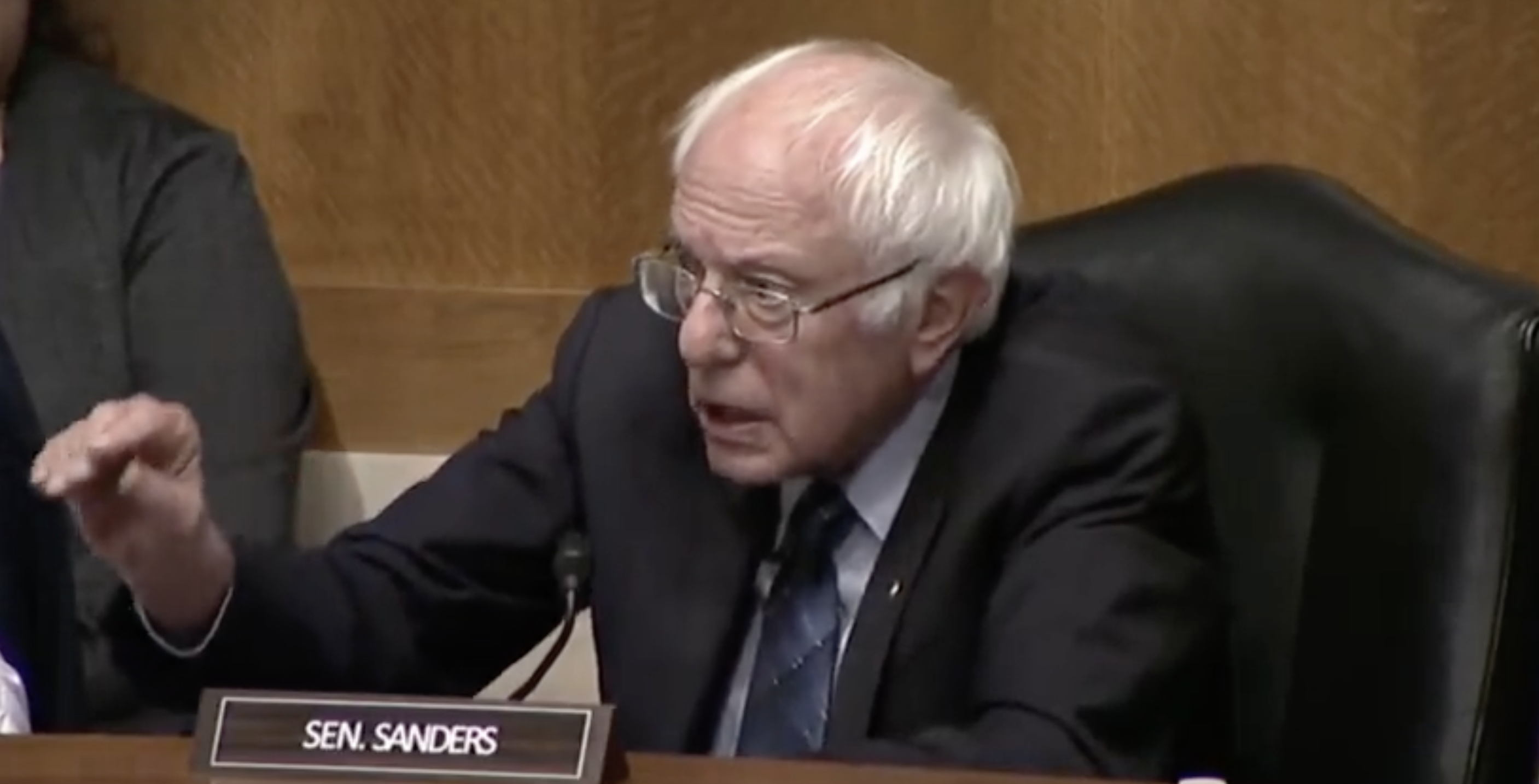 Closeup of Bernie Sanders