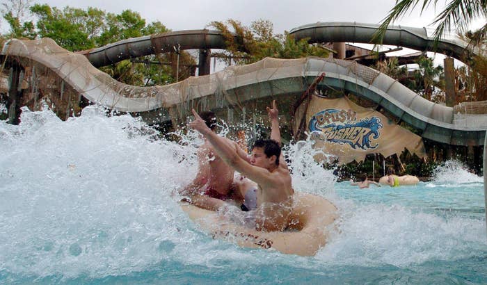 Typhoon Lagoon visitors experience the Crush &#x27;n&#x27; Gusher attractio