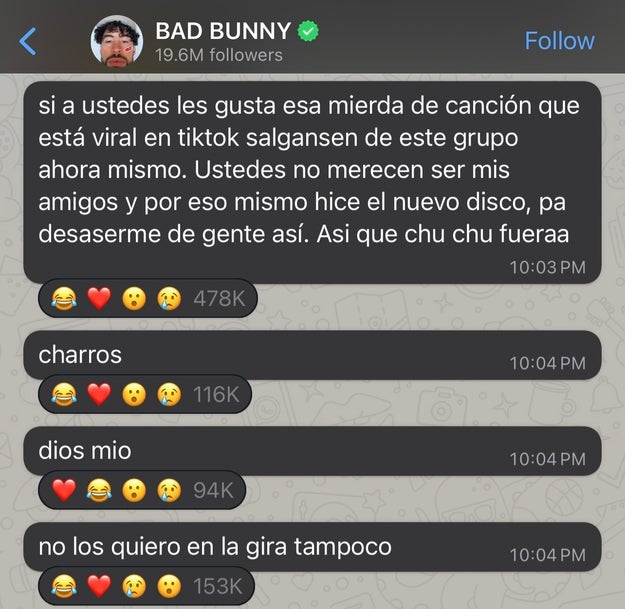 Bad Bunny attacks viral AI song: 'If you like that shit, you don't