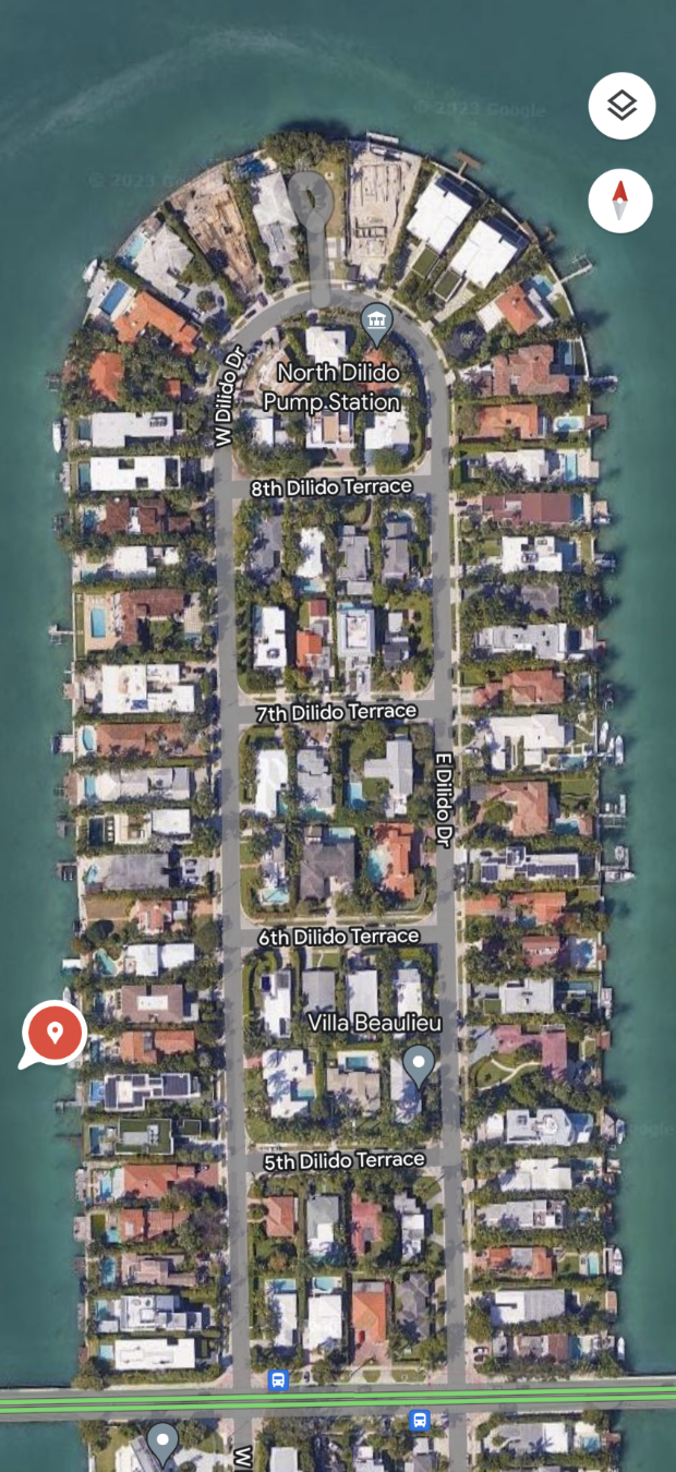 Aerial view of a neighborhood