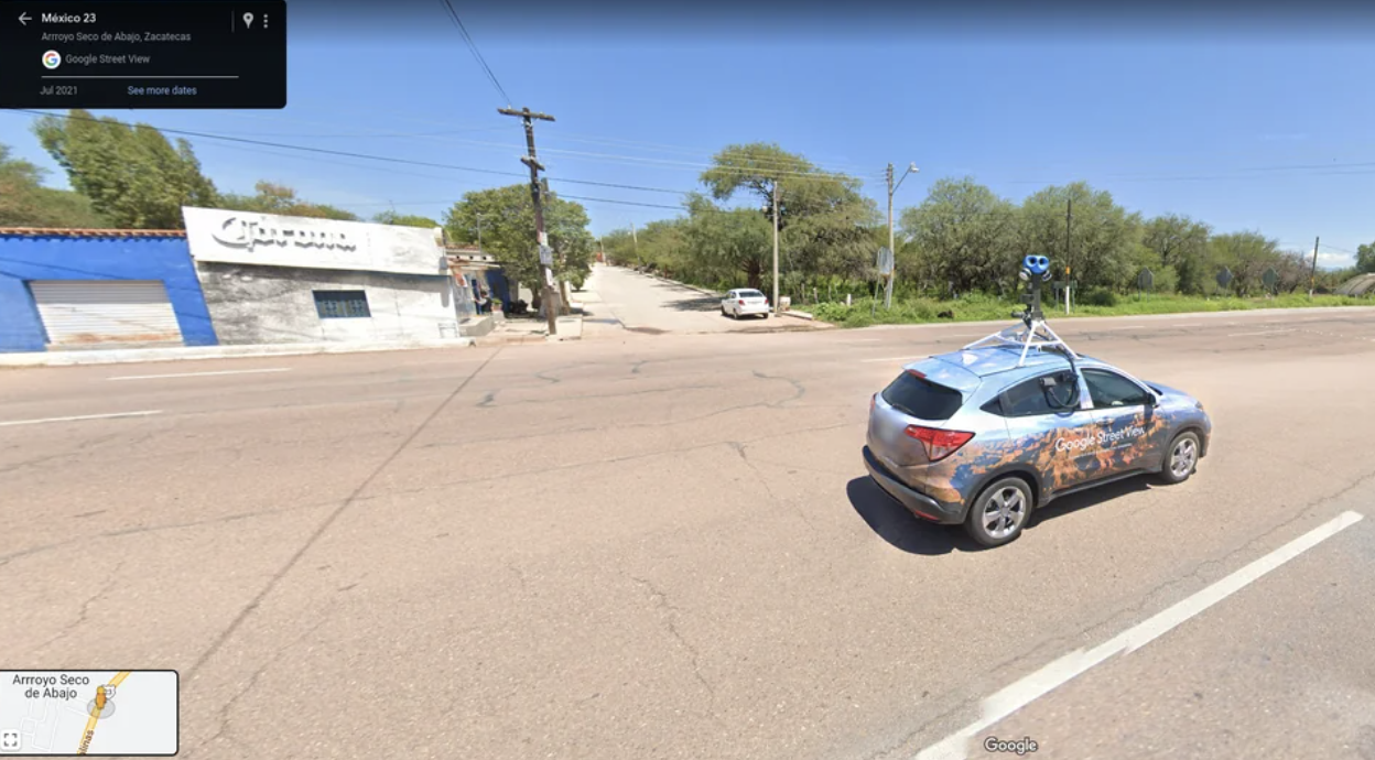 A Google Maps car