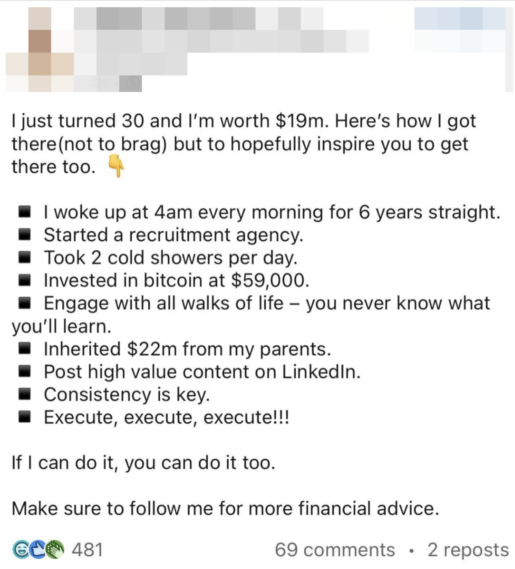 &quot;I just turned 30 and I&#x27;m worth $19m&quot;
