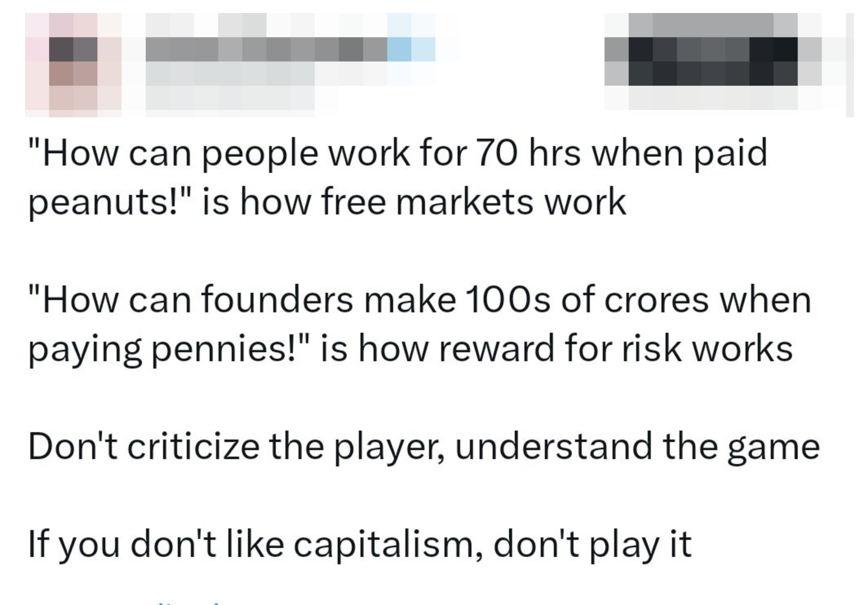 "If you don't like capitalism, don't play it"