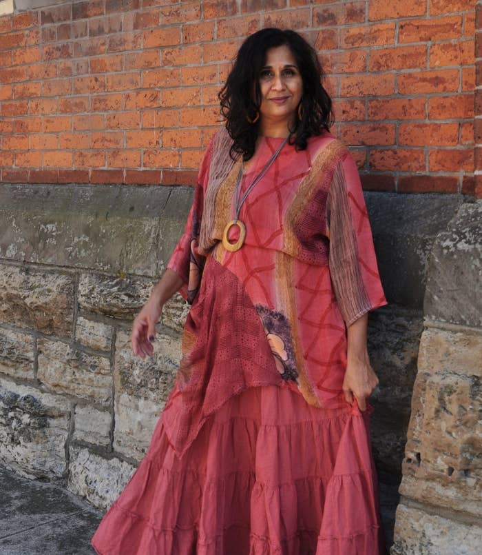 owner in a sari