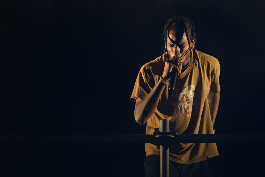 Close-up of Travis performing
