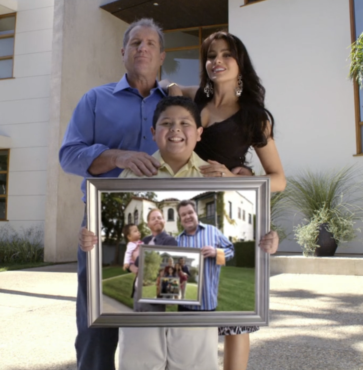 Rico Rodriguez, Sofia Vergara, and Ed O&#x27;Neill in a scene from &quot;Modern Family&quot;