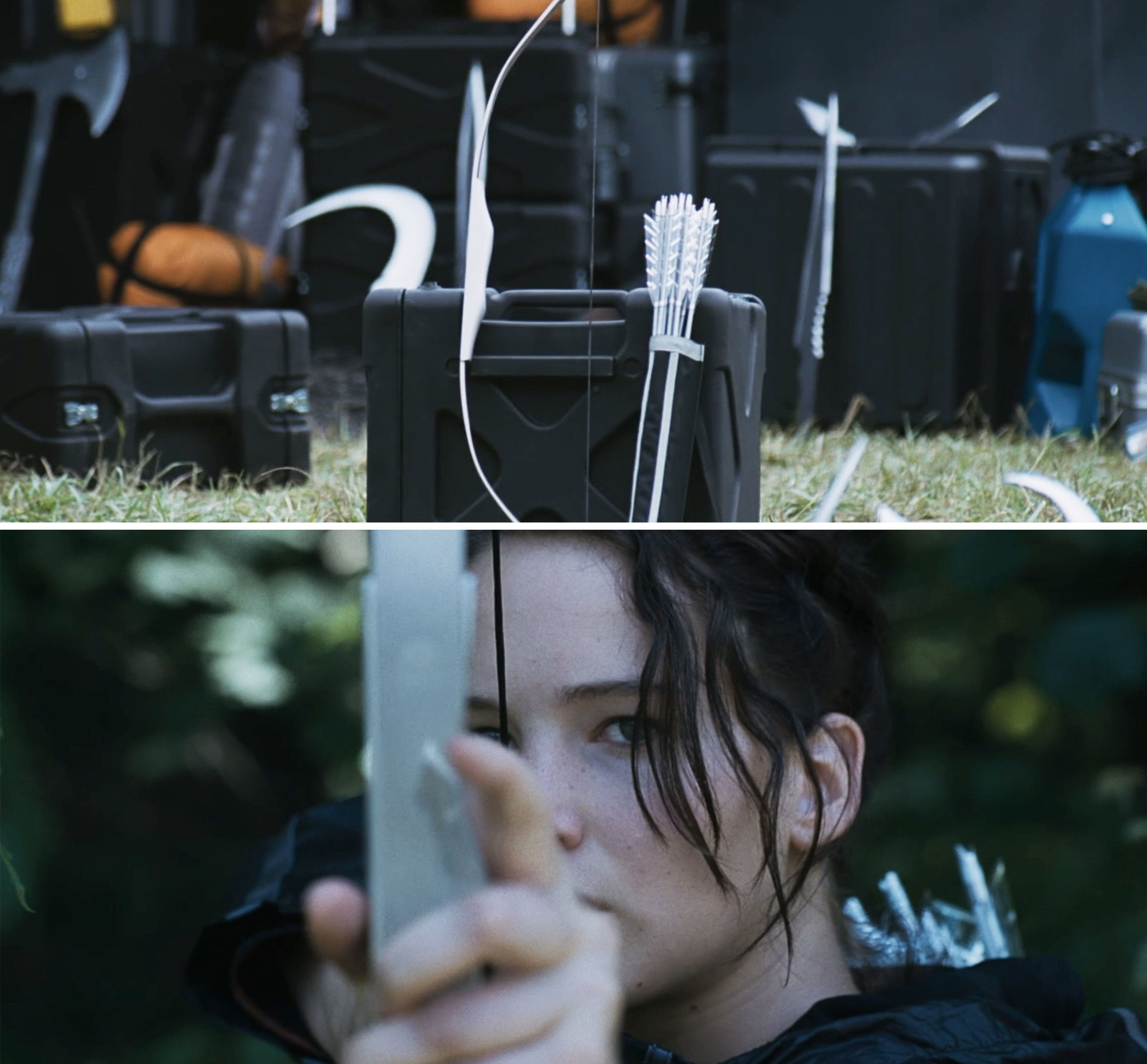 katniss using a bow and arrow