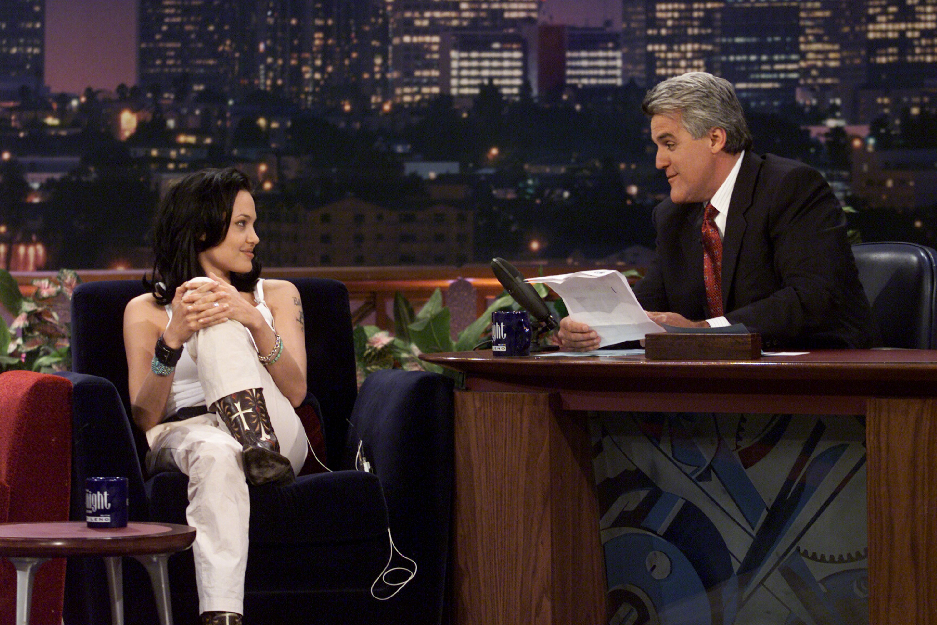 Close-up of Angie on Jay Leno&#x27;s show