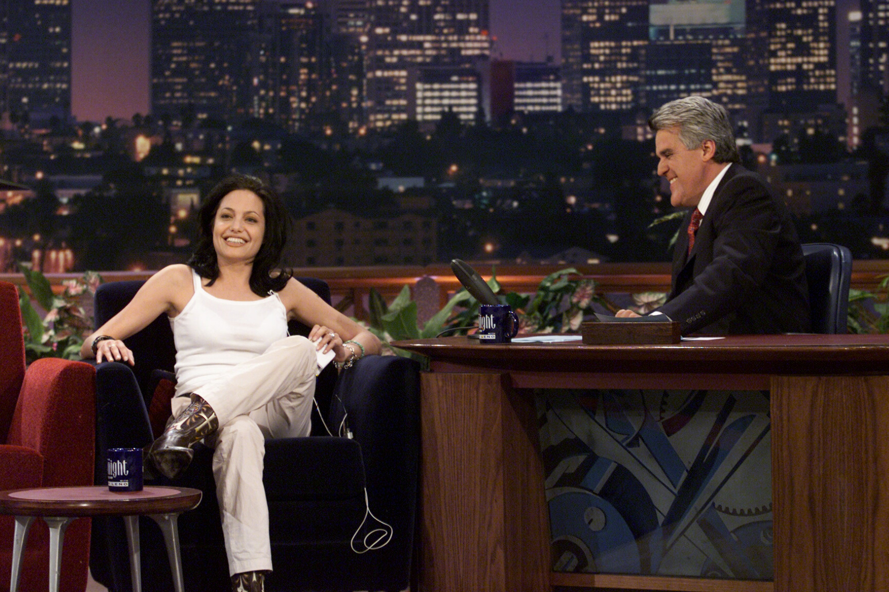 Close-up of Angie on Jay Leno&#x27;s show