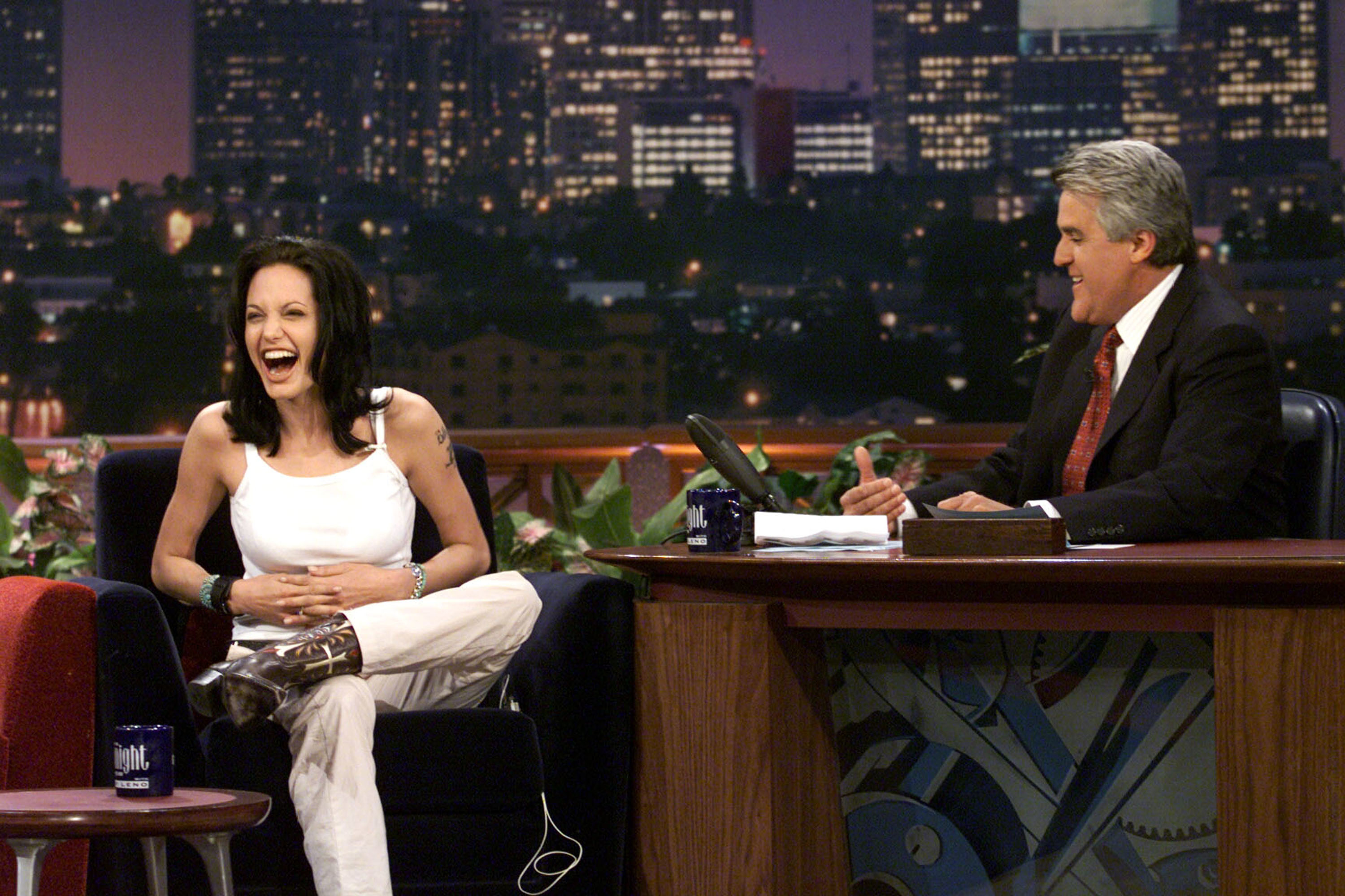 Close-up of Angie on Jay Leno&#x27;s show