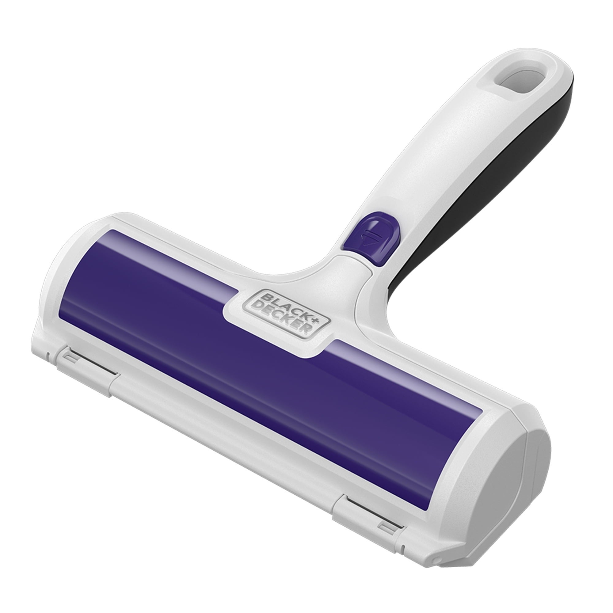 purple and white compact hair roller