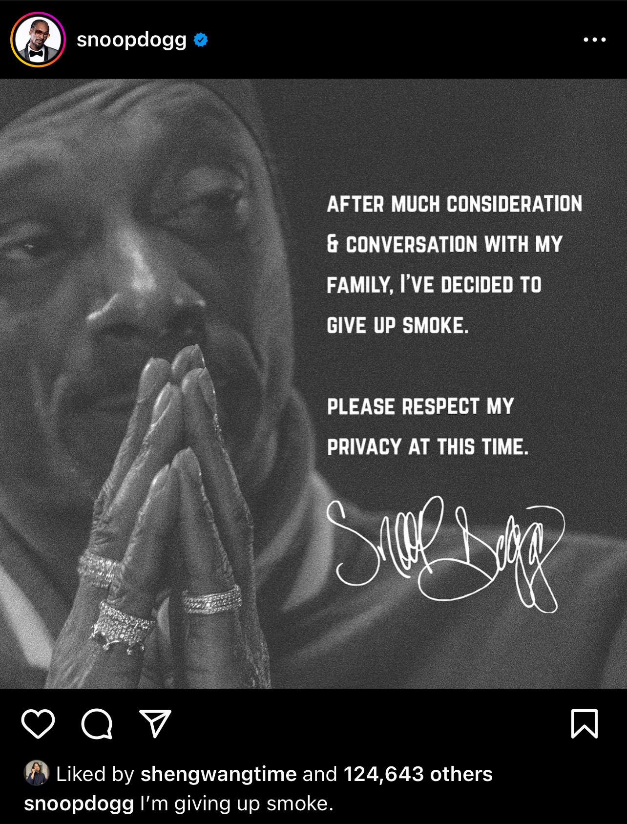 snoop dogg instagram post