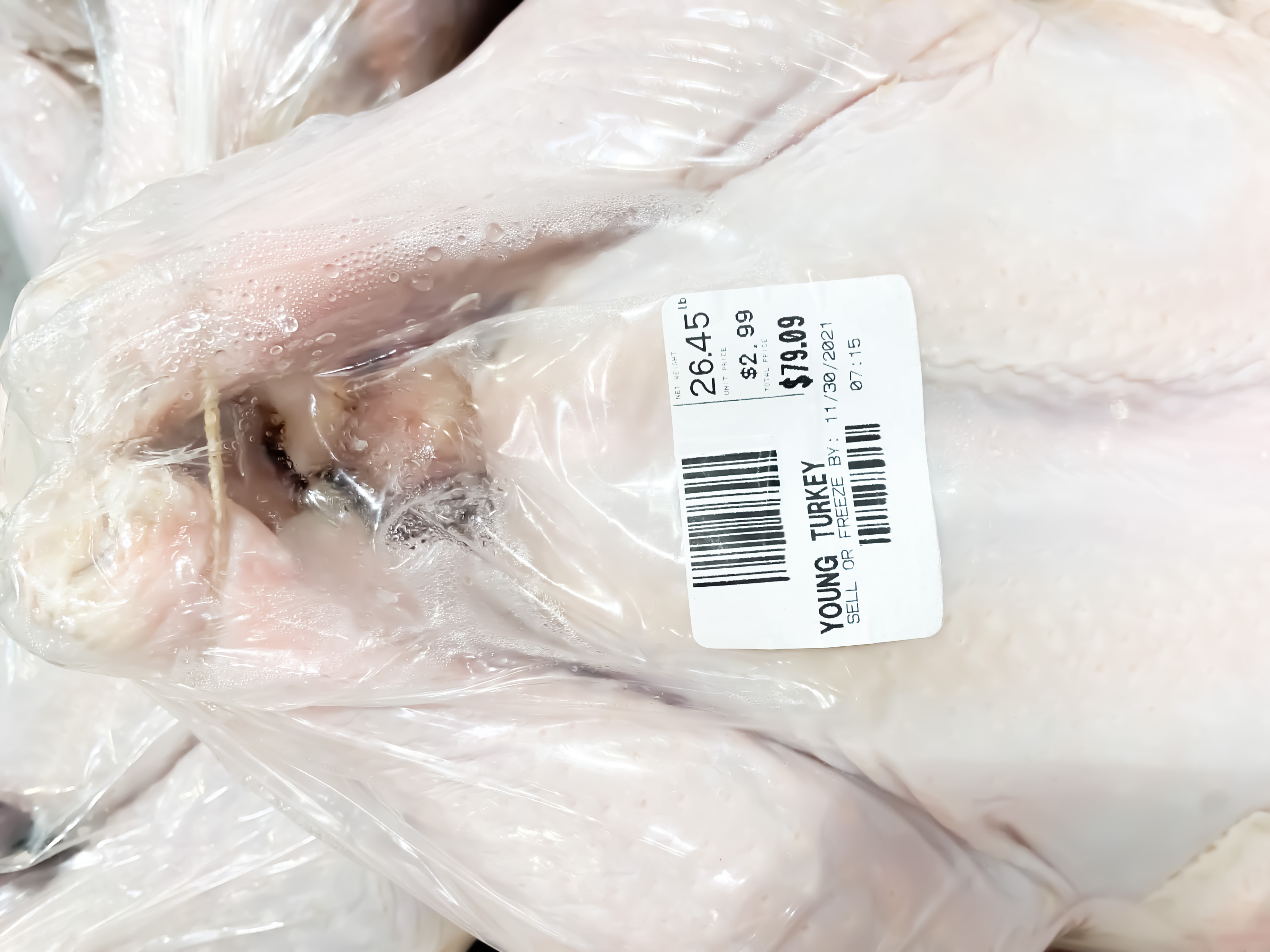frozen turkey in packaging