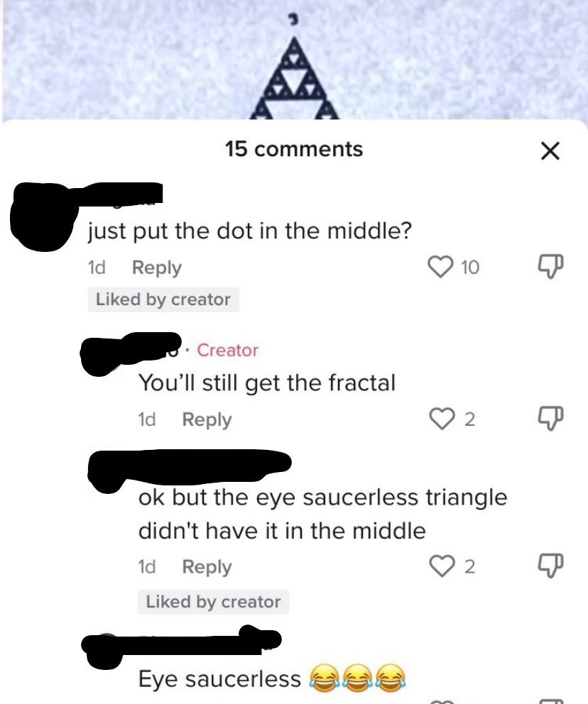 Someone refers to an isosceles triangle as an eye saucerless triangle