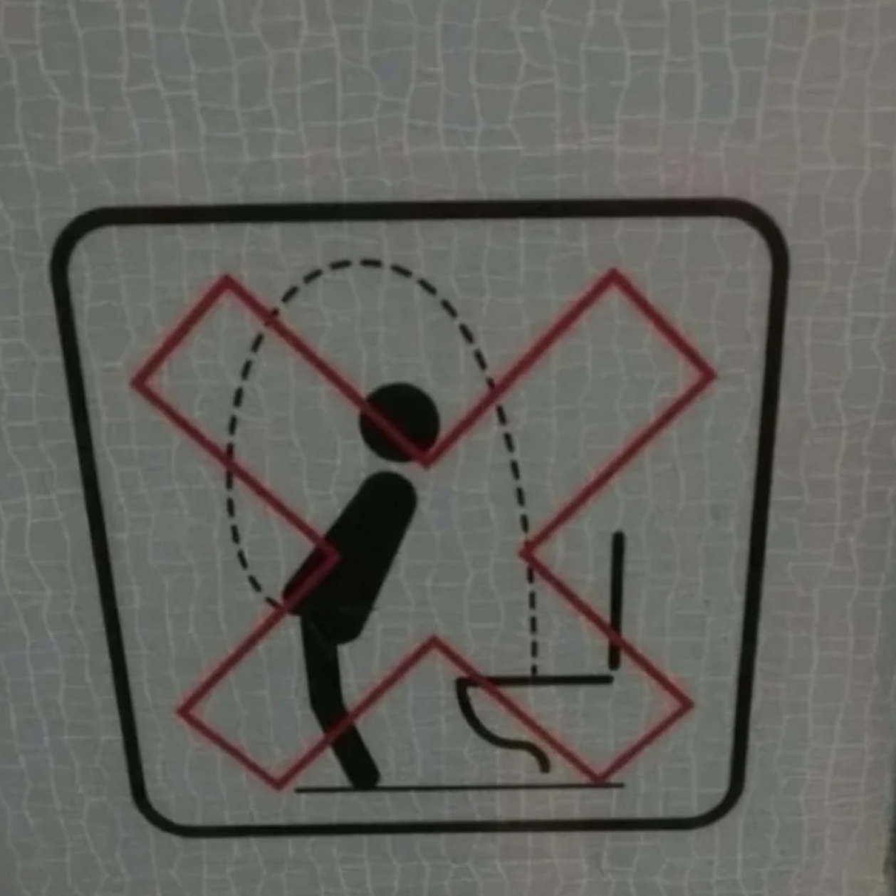 A sign prohibiting men from peeing anywhere but the toilet