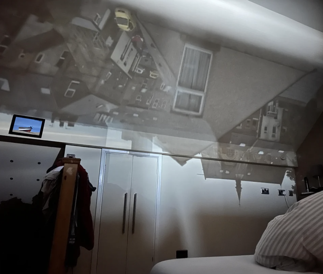 Images of outside projected on someone's walls