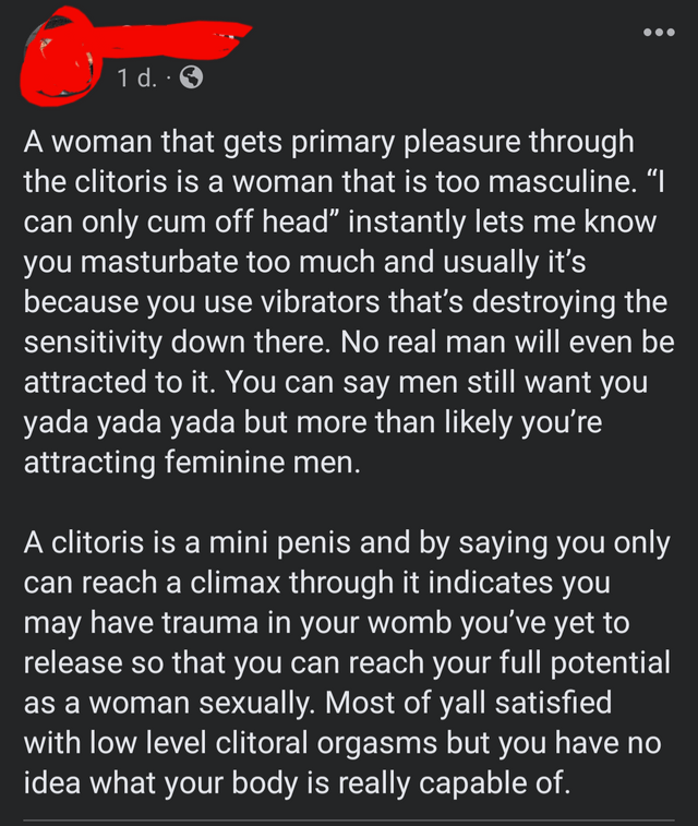 "A clitoris is a mini penis…"