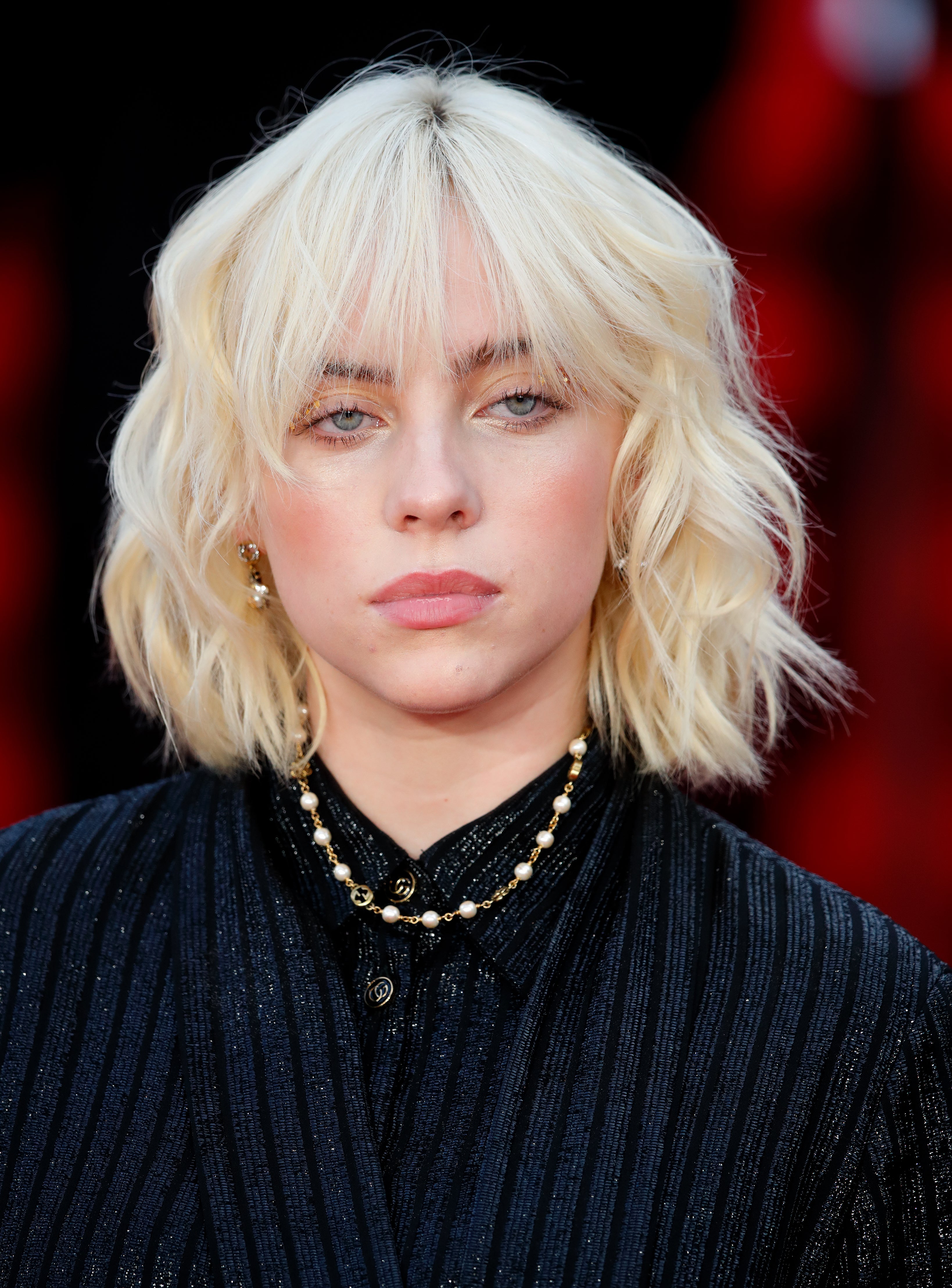 Close-up of Billie with short hair