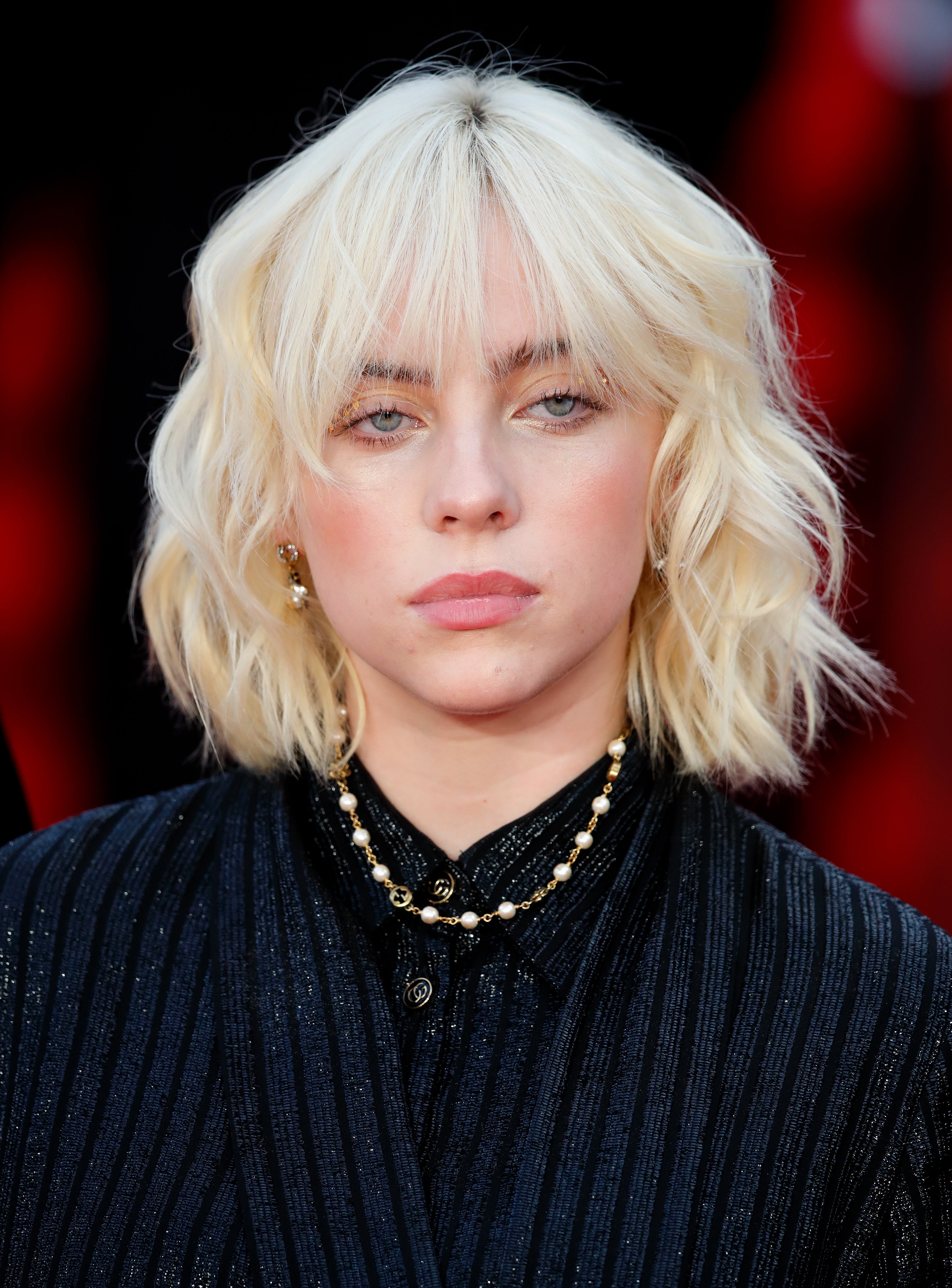 Close-up of Billie with short hair