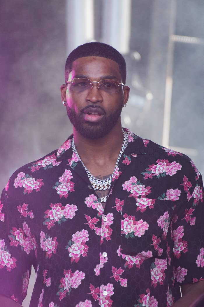 Close-up of Tristan in a floral-print shirt