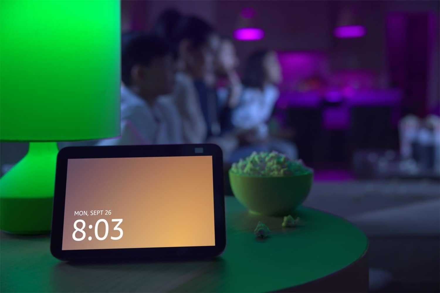 the echo show with a multi-way video call on the screen