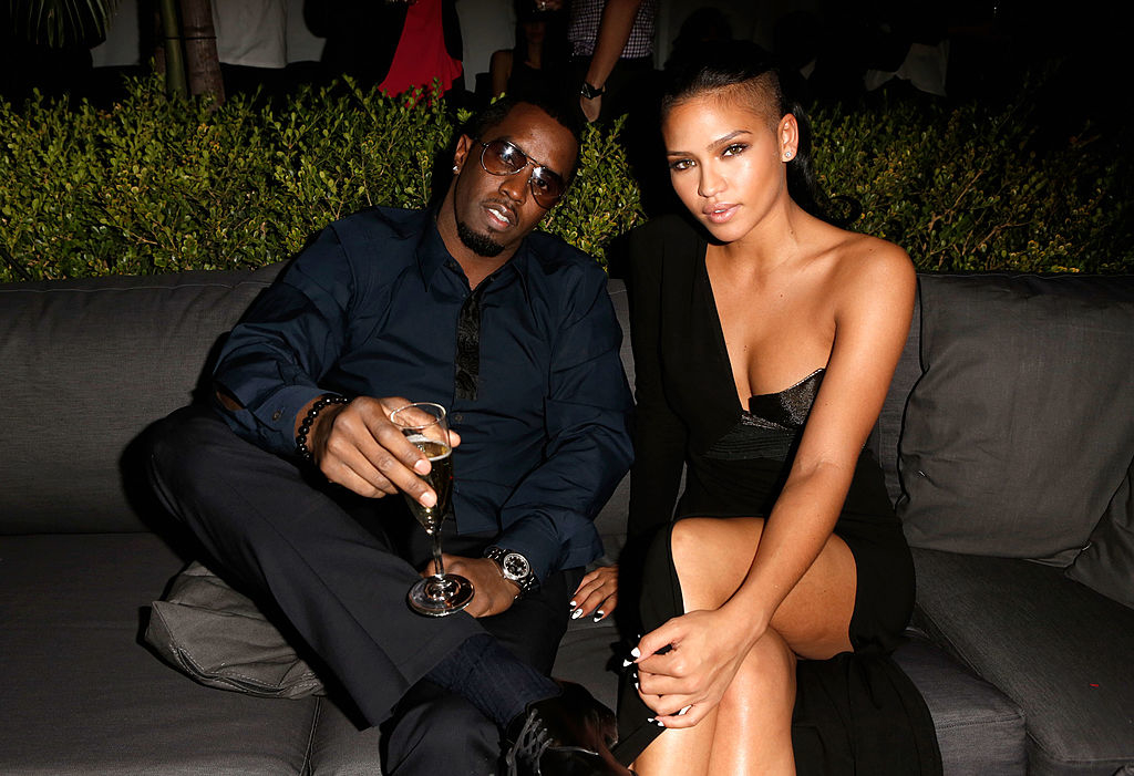 Close-up of Cassie and Diddy sitting together