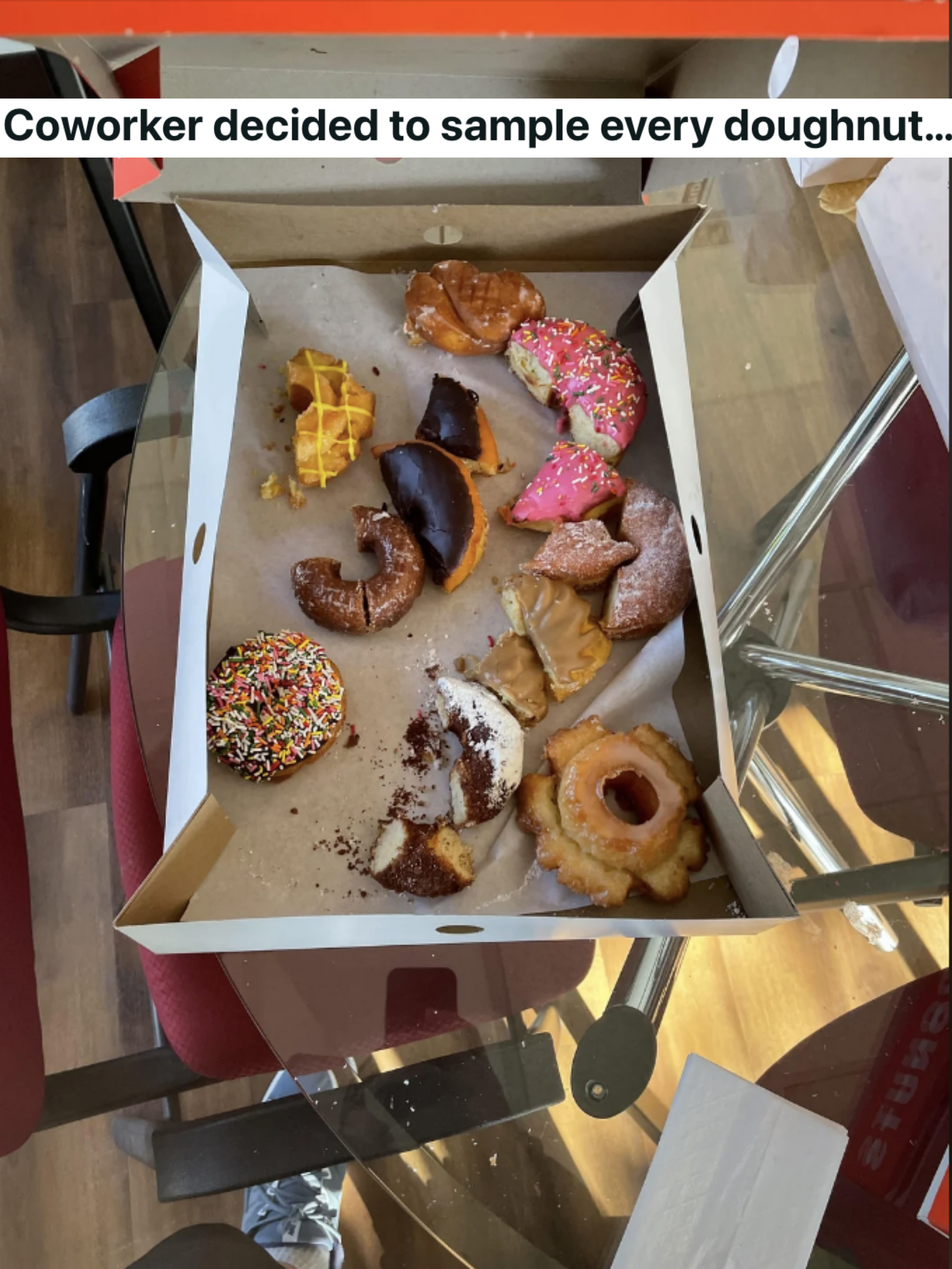 Doughnuts with bites missing