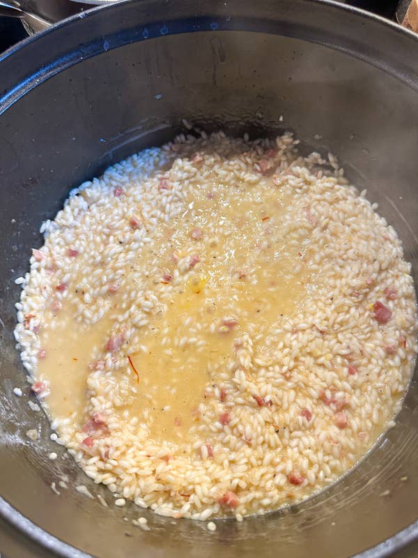Slightly wet risotto mixture