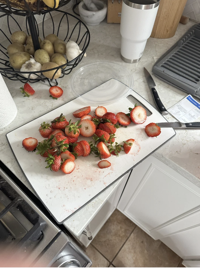 chopped strawberries